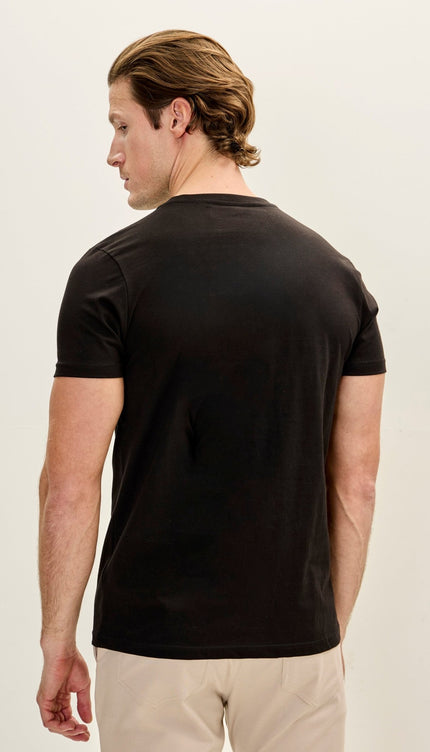 Men's 3 - pack Cotton Crew - Neck T-Shirt - Black - Ron Tomson