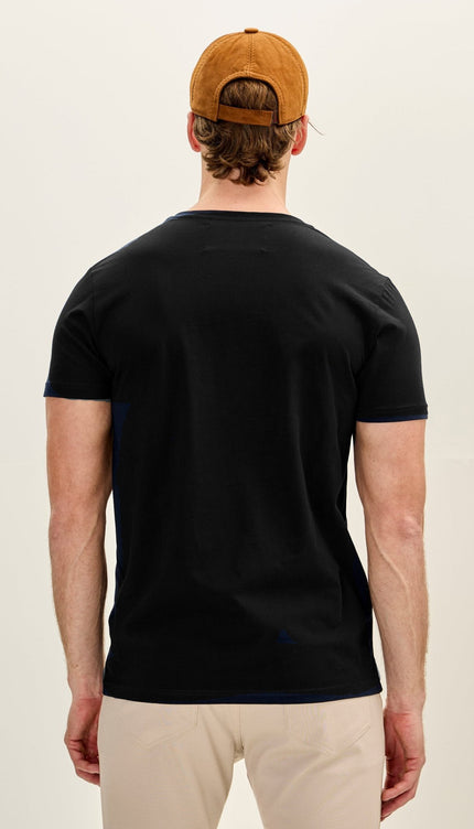 Men's 3 - pack Cotton V - Neck T-Shirt - Black - Ron Tomson