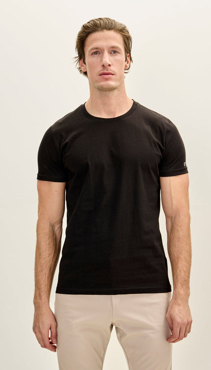 Men's DTLA 3 - pack Cotton Crew - Neck T-Shirt - Black - Ron Tomson