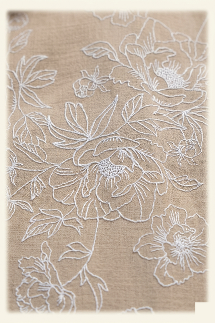 Men's Floral Embroidered Short Sleeve Shirt - Vizon - Detail - Ron Tomson