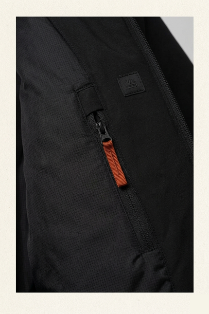 Men's Hooded Winter Parka - Black - Interior Detail - Ron Tomson