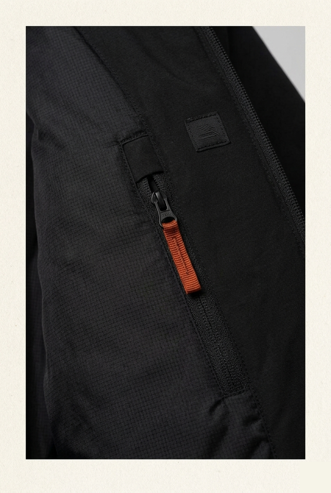 Men's Hooded Winter Parka - Black - Interior Detail - Ron Tomson