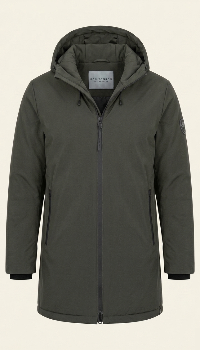Men's Hooded Winter Parka - Khaki | Ron Tomson