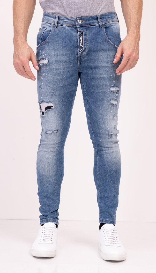 Men's Slim Jeans - Blue - Ron Tomson