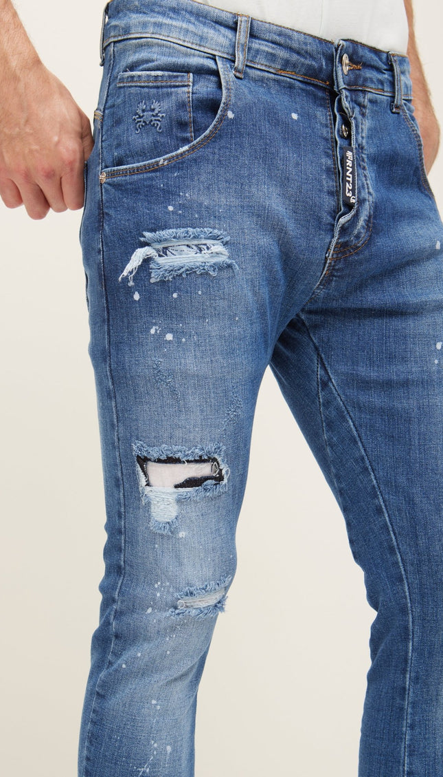 Men's Slim Jeans - Dark Navy - Ron Tomson