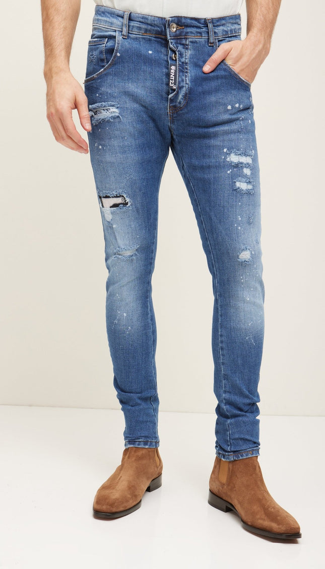 Men's Slim Jeans - Dark Navy - Ron Tomson