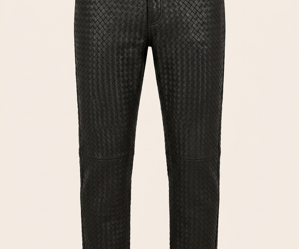 Woven Lambskin Leather Pants - Black – Ron Tomson