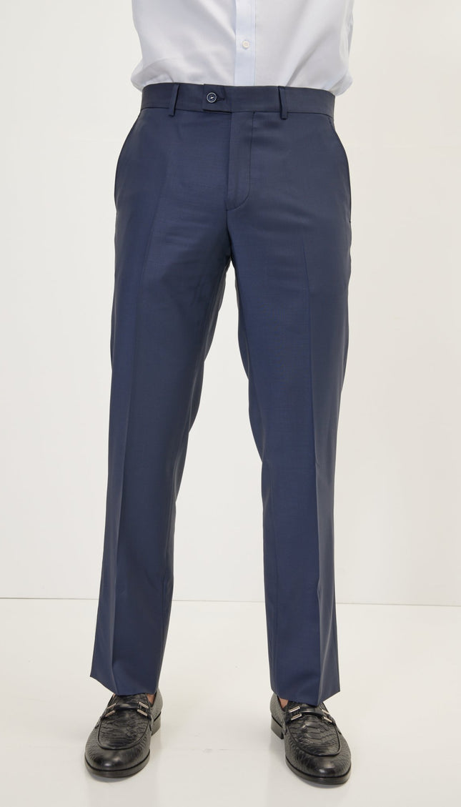 Merino Wool Dress Pants - Dark Blue - Ron Tomson