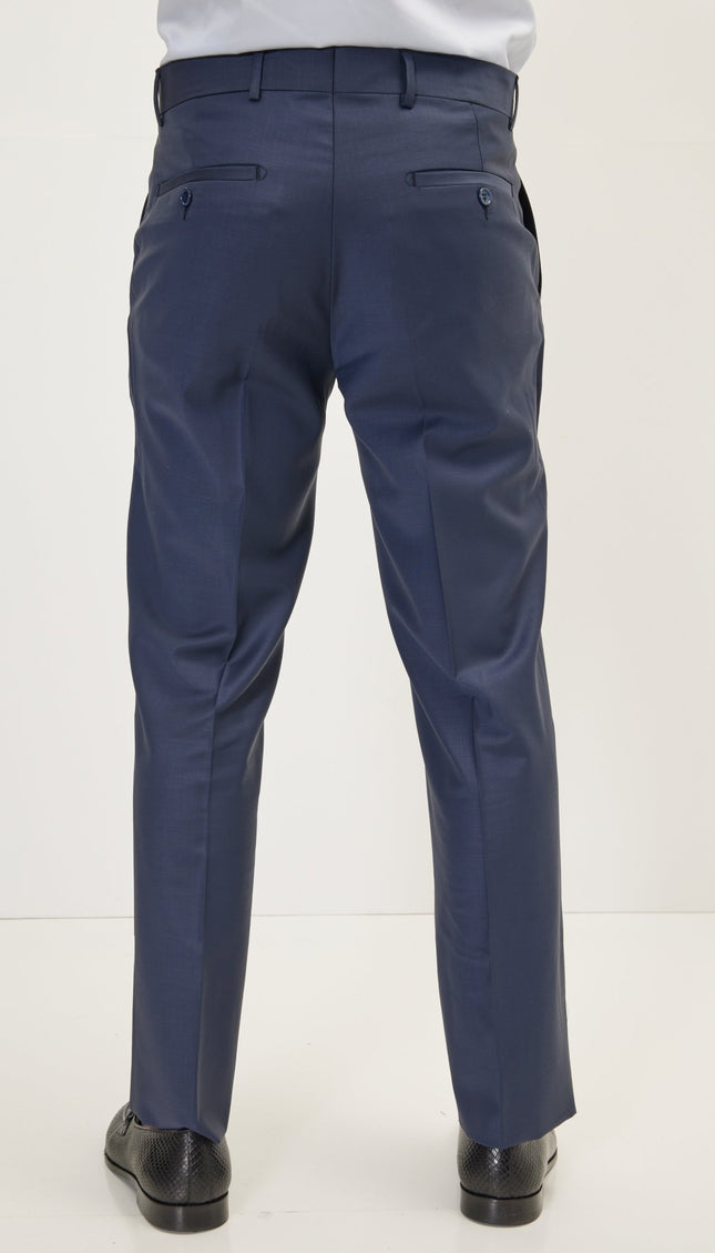 Merino Wool Dress Pants - Dark Blue - Ron Tomson