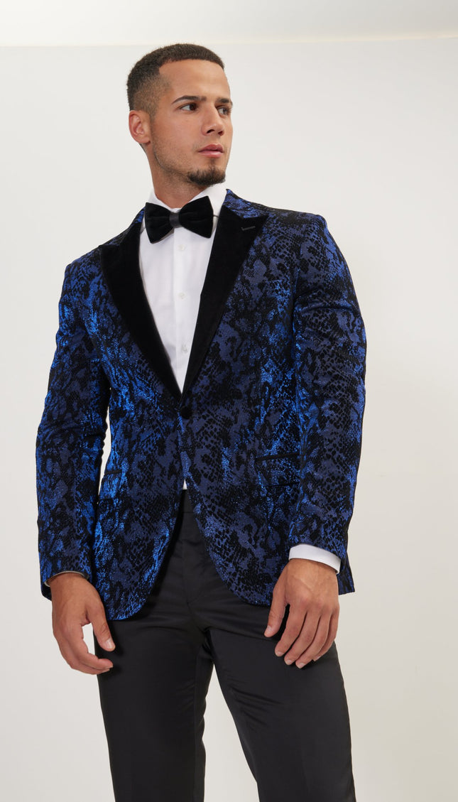 Metallic Velvet Flocking Tuxedo Jacket - Parliament - Ron Tomson