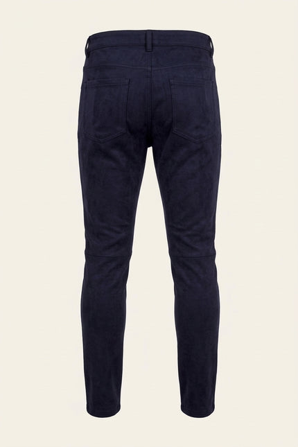 Microsuede Lightweight Tapered Pants - Navy - Back