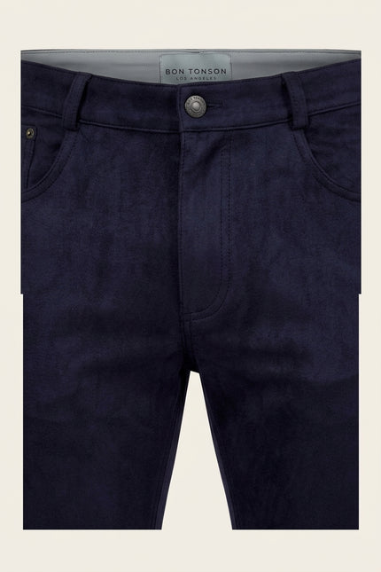 Microsuede Lightweight Tapered Pants - Navy - Detail