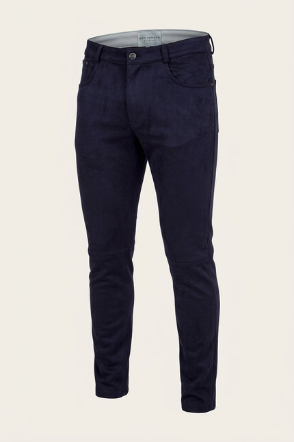 Microsuede Lightweight Tapered Pants - Navy - Front