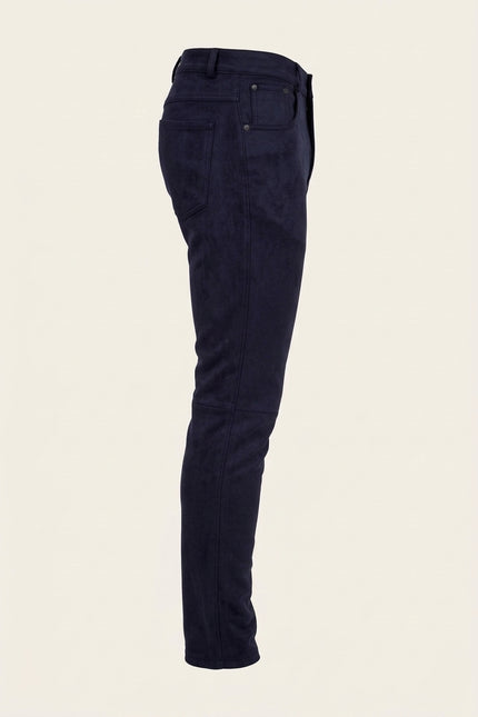 Microsuede Lightweight Tapered Pants - Navy - Side