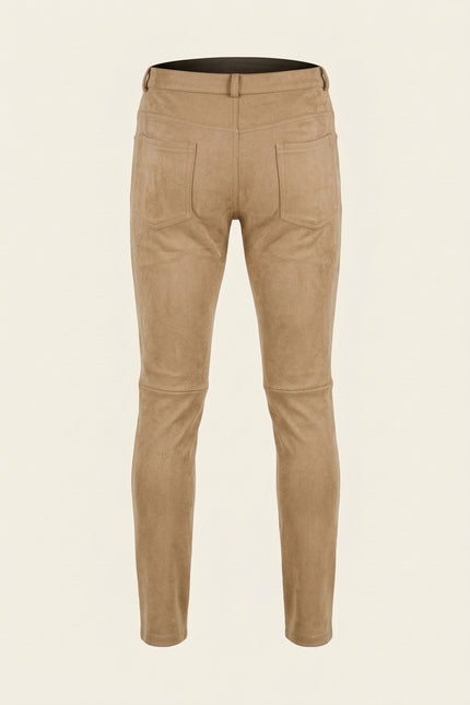 Microsuede Lightweight Tapered Pants - Stone - Back