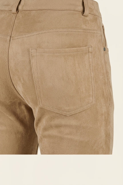 Microsuede Lightweight Tapered Pants - Stone - Detail