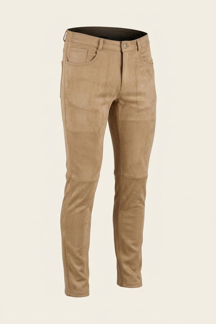 Microsuede Lightweight Tapered Pants - Stone - Front