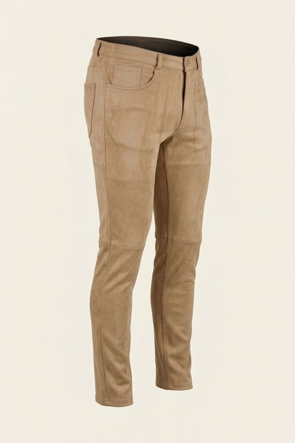 Microsuede Lightweight Tapered Pants - Stone - Side