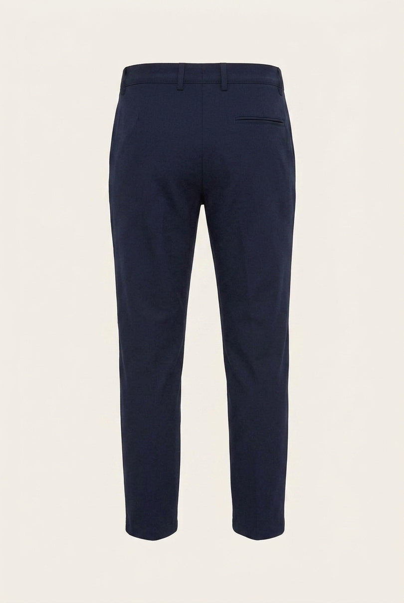 Mid Weight Chain Detail Dress Pants - Navy - Back