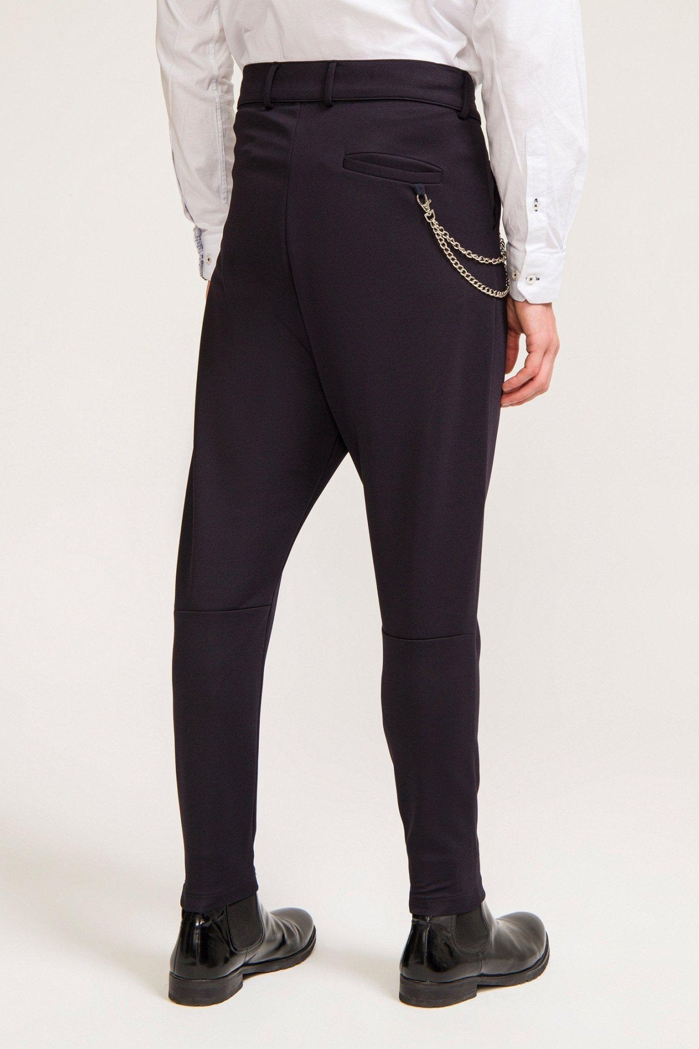 Mid Weight Chain Detail Trouser Navy Ron Tomson - Main Image