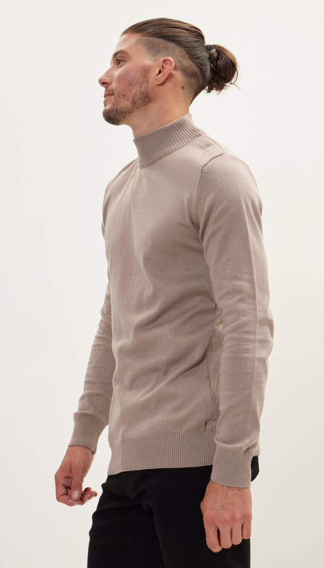 Mock Neck Relaxed Sweater - Vizon - Ron Tomson