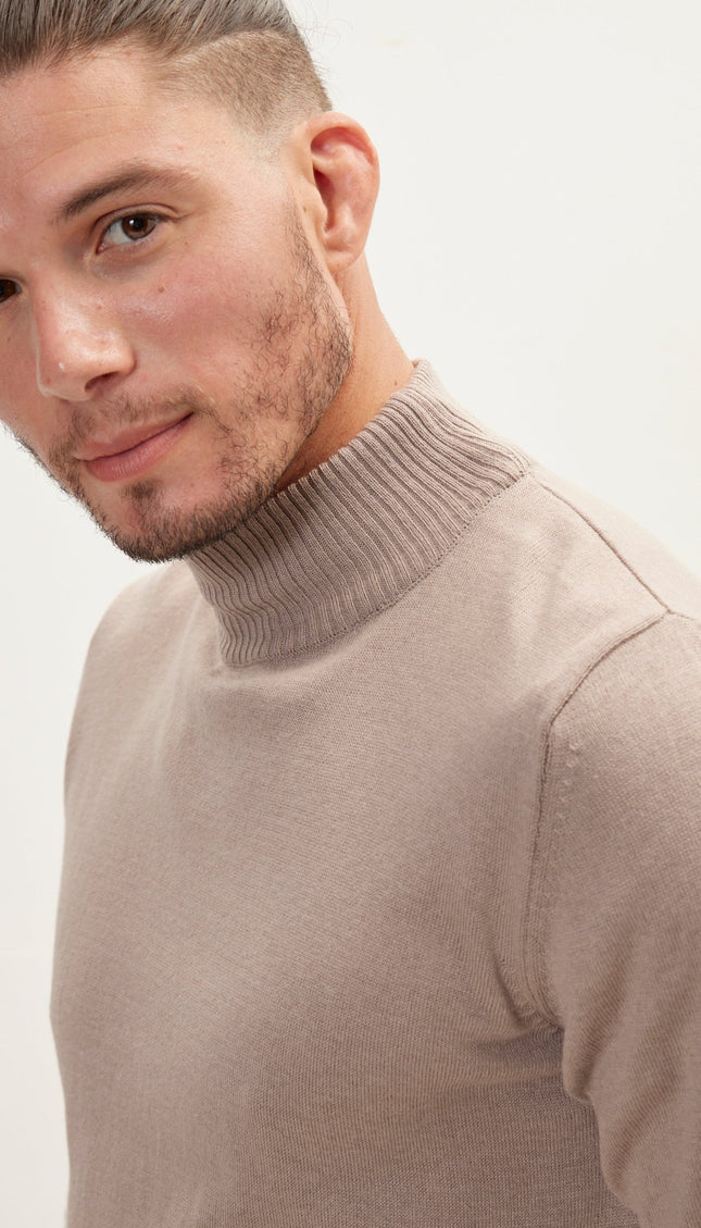 Mock Neck Relaxed Sweater - Vizon - Ron Tomson