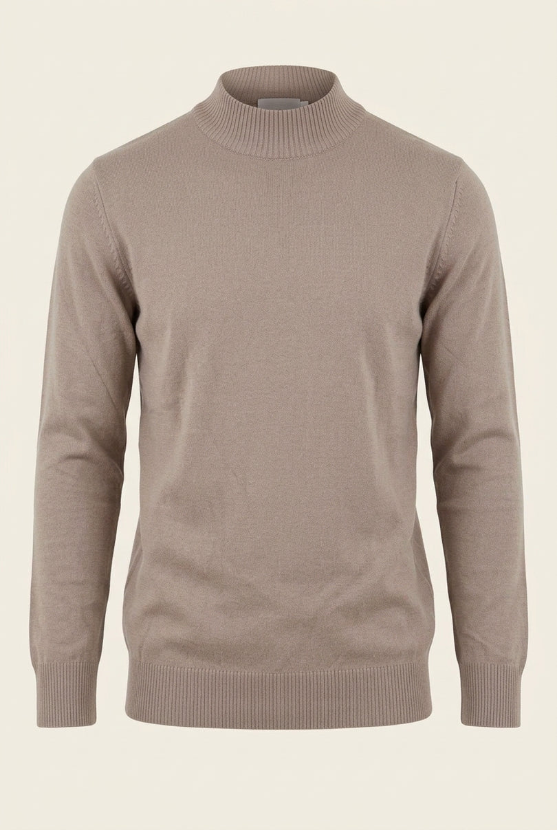 Mock Neck Relaxed Sweater - Vizon - Front