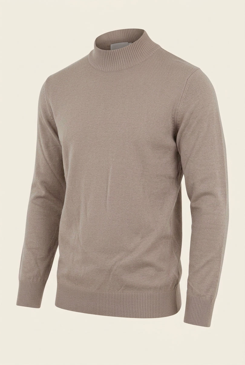 Mock Neck Relaxed Sweater - Vizon - Side