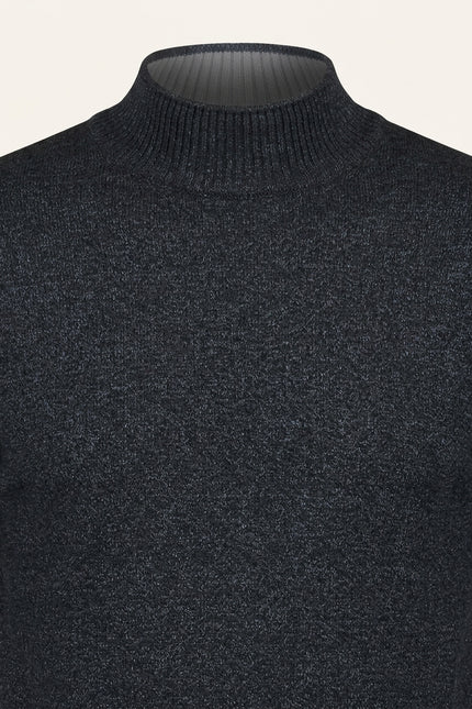 Mock Neck Sweater - Anthracite - Detail