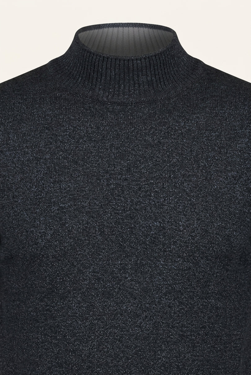 Mock Neck Sweater - Anthracite - Detail