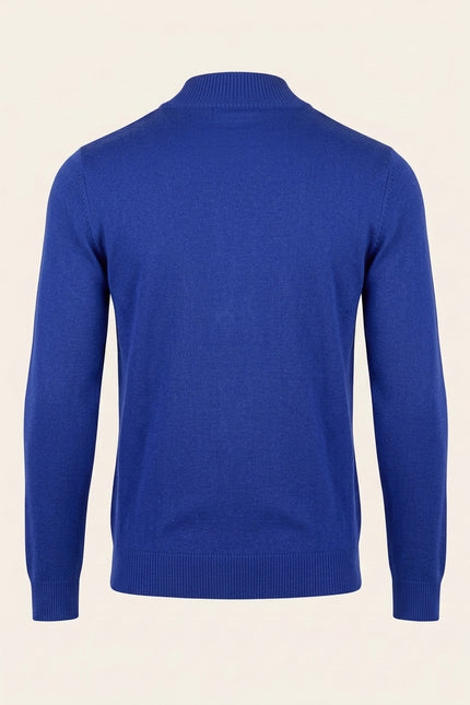Mock Neck Sweater - Electric Blue - Back