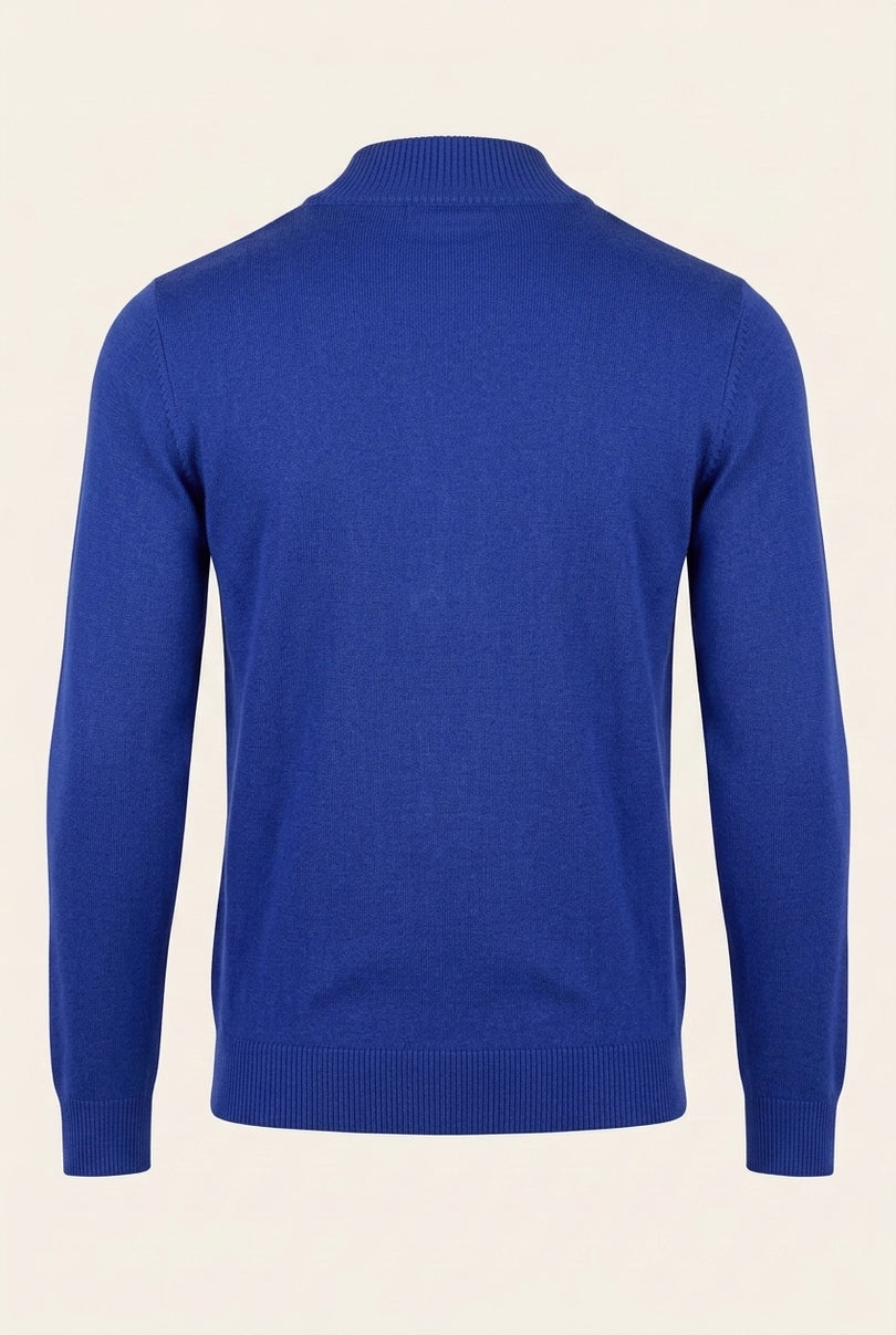 Mock Neck Sweater - Electric Blue - Back