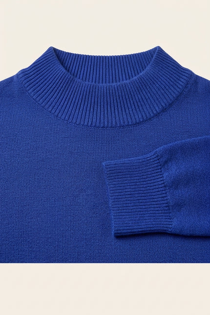 Mock Neck Sweater - Electric Blue - Detail