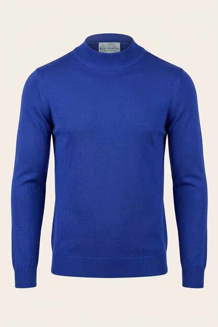 Mock Neck Sweater - Electric Blue - Front