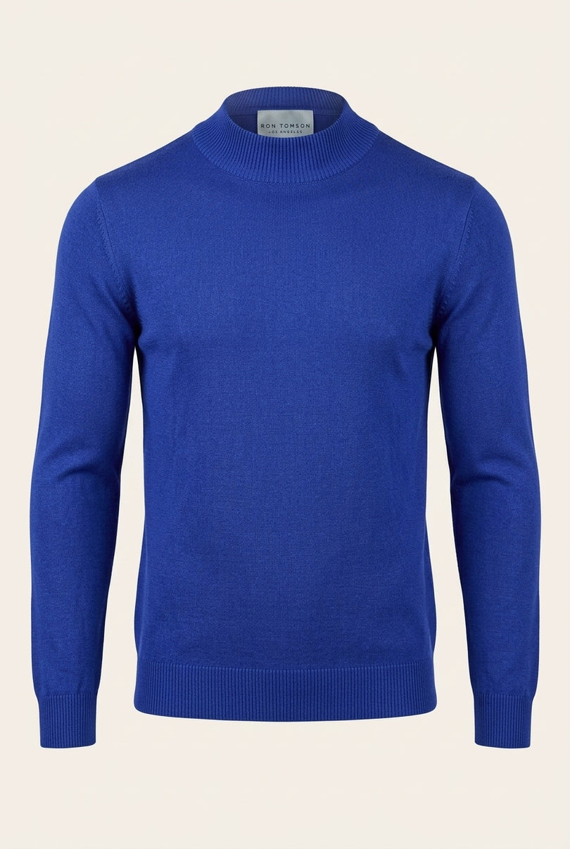 Mock Neck Sweater - Electric Blue - Front