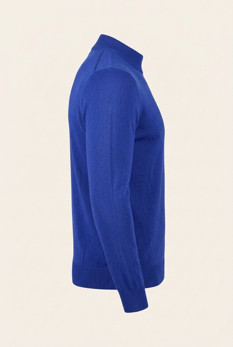 Mock Neck Sweater - Electric Blue - Side