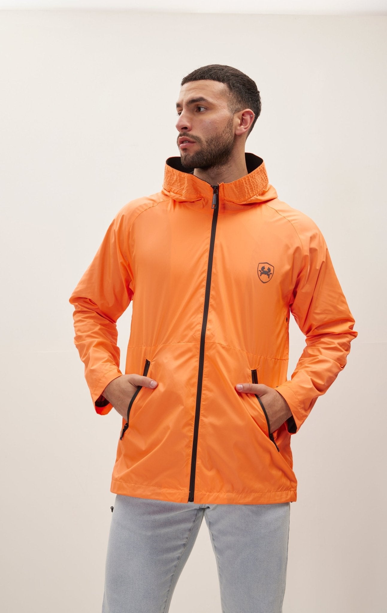 Modern Rain Coat Neon Orange