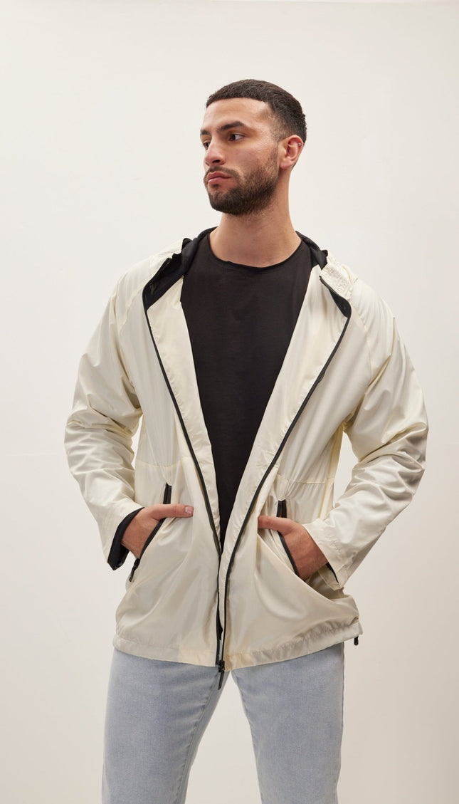 Modern Rain Coat - Off White - Ron Tomson