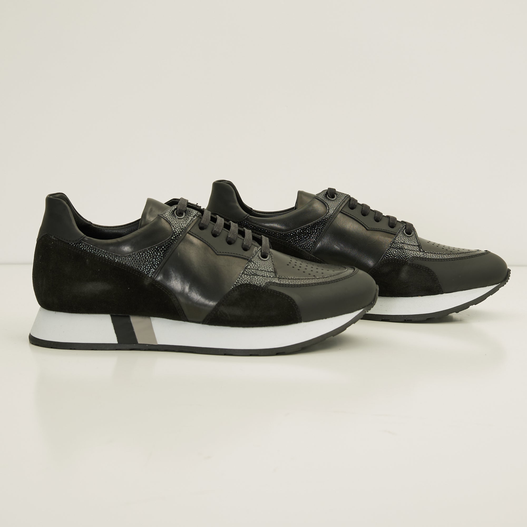 Multi Paneled Sneakers - Black - Ron Tomson