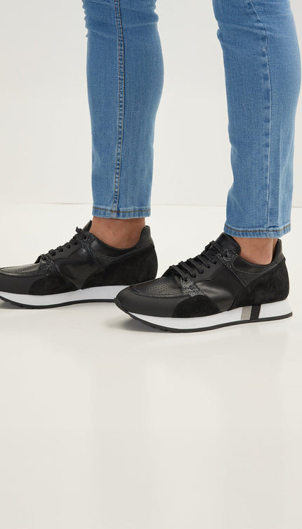 Multi Paneled Sneakers - Black - Ron Tomson