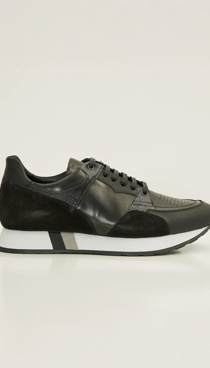 Multi Paneled Sneakers - Black - Ron Tomson