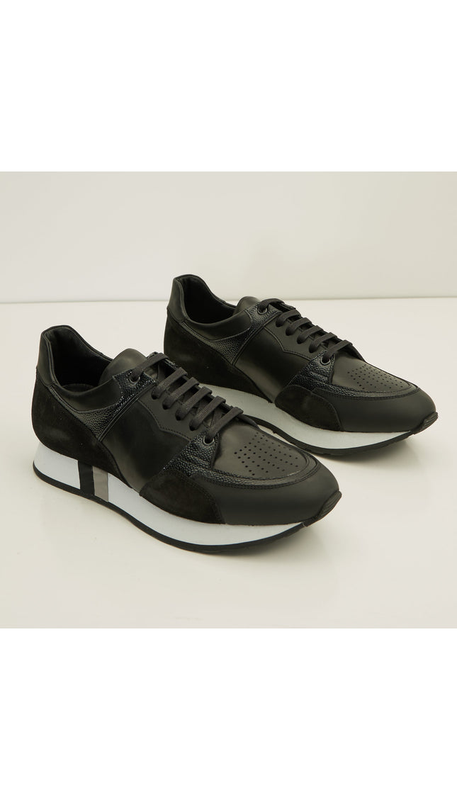 Multi Paneled Sneakers - Black - Ron Tomson