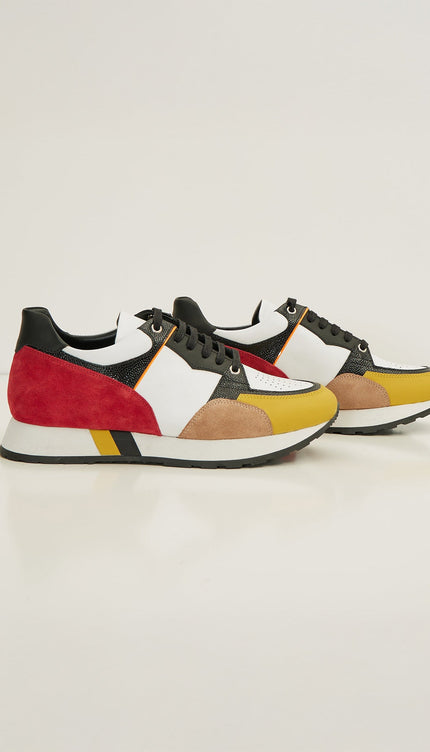 Multi Paneled Sneakers - Red - Ron Tomson