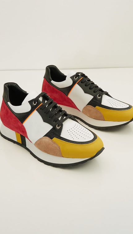 Multi Paneled Sneakers - Red - Ron Tomson