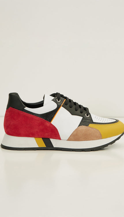 Multi Paneled Sneakers - Red - Ron Tomson