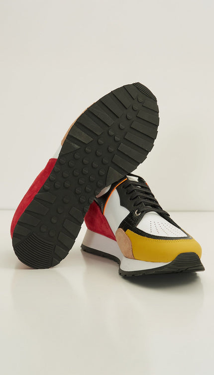 Multi Paneled Sneakers - Red - Ron Tomson