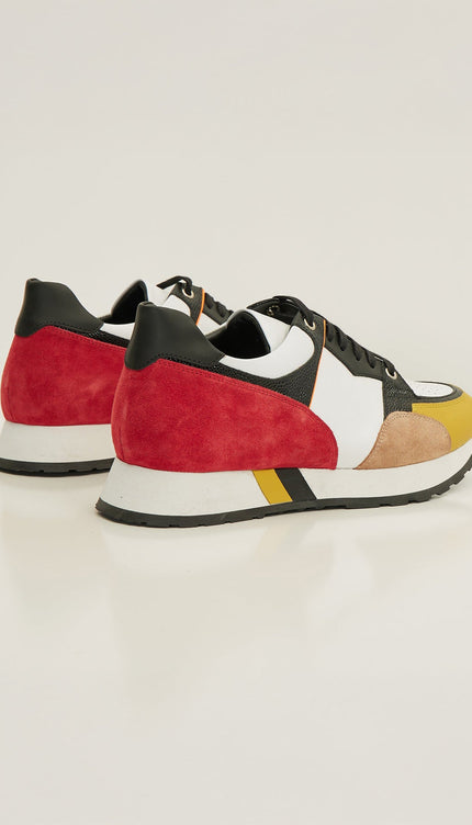 Multi Paneled Sneakers - Red - Ron Tomson