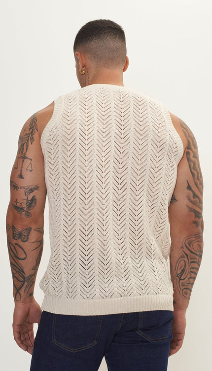 Muscle Fit Tank Top - Beige - Ron Tomson