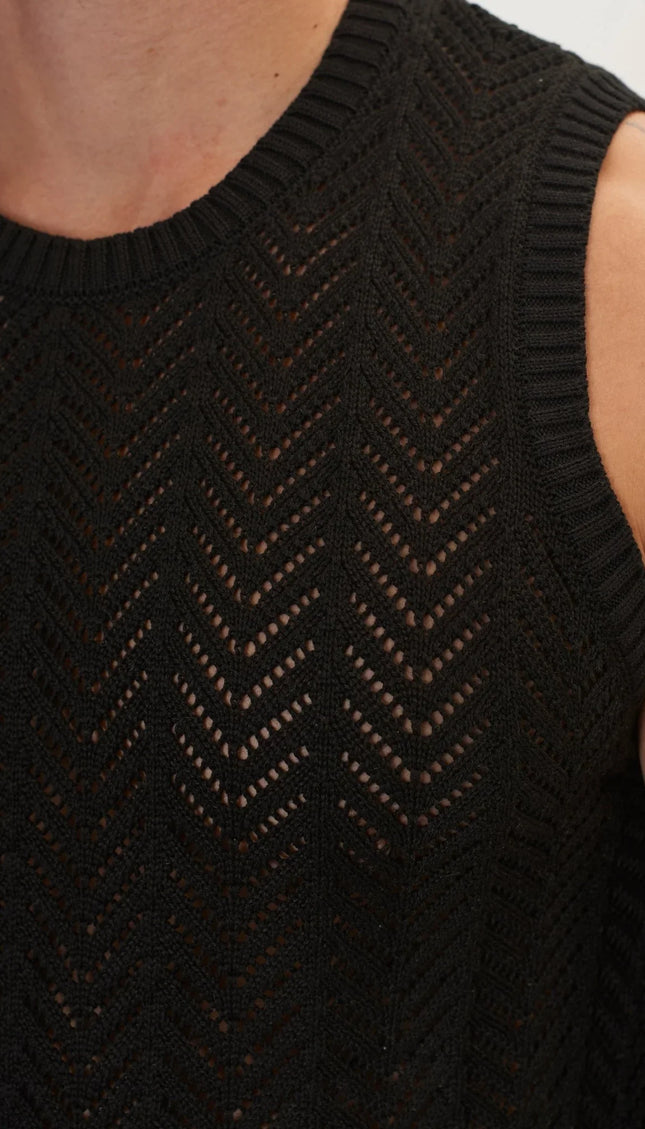 Muscle Fit Tank Top - Black - Ron Tomson