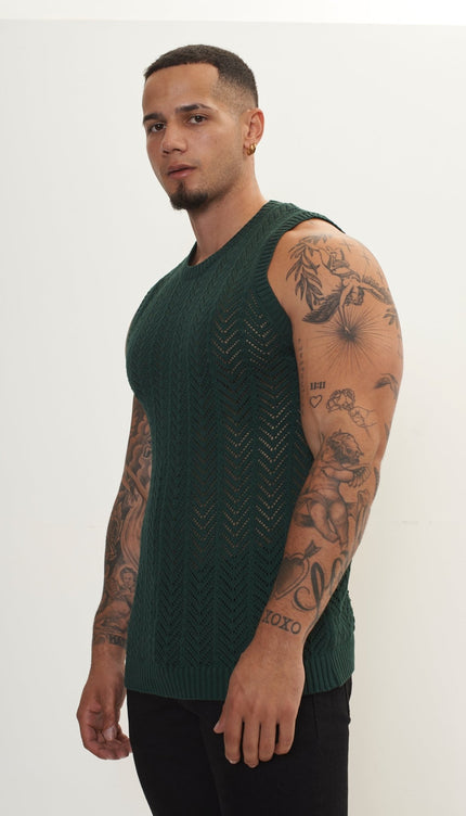 Muscle Fit Tank Top - Green - Ron Tomson